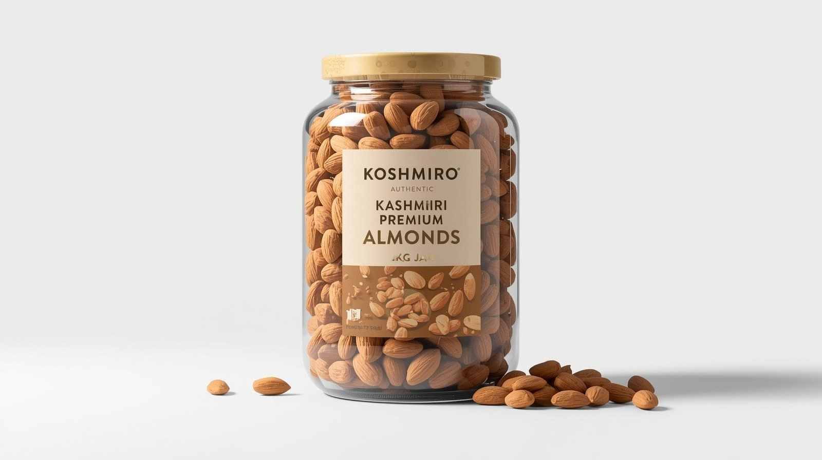 Kashmiri Premium Mamra Almonds 1 KG Jar